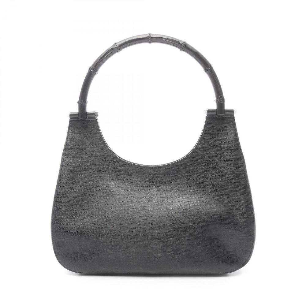 Gucci Bamboo Handbag Leather Black